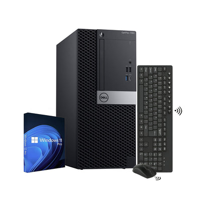 Dell OptiPlex 5060 Tower High Performance Desktop PC - Windows 11 Pro, Wireless Keyboard and Mouse - Refurbished