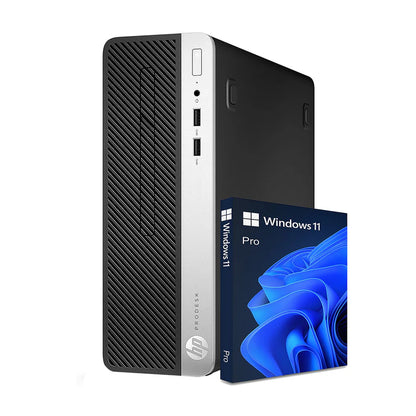 HP ProDesk 400 G5 SFF Business Desktop Computer PC - Windows 11 Pro, Wireless Keyboard and Mouse - Refurbished