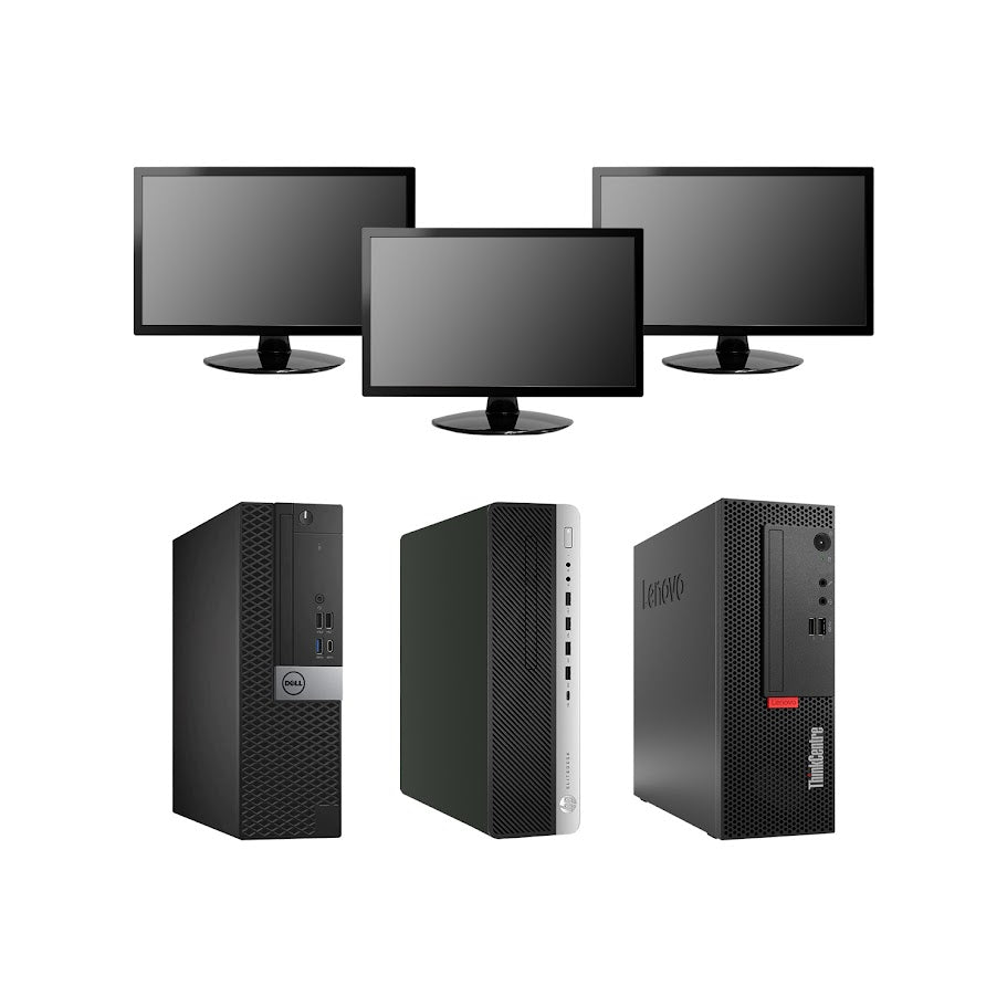 Lenovo, HP, Dell -Mixed Brands and  Mixed Gens Less than 6th Gen and Greater than 6th Gen With Tecni 20" and Tecni 22" Monitors  - Mixed Container Lot – 10023
